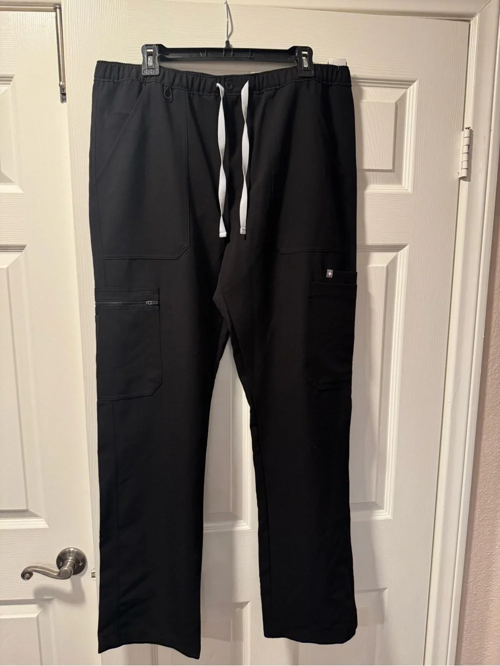 Figs Men's Black Cairo Scrub Pants with Gray Drawstring